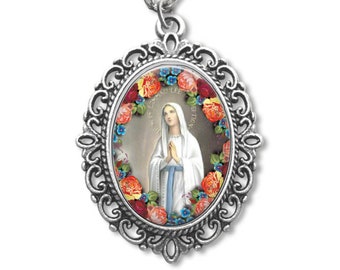 Our Lady of Lourdes, Religious Medal, Our Lady medal, Catholic Medal, Catholic Gift, Religious Gift, Virgin Mary, First Communion Gift,