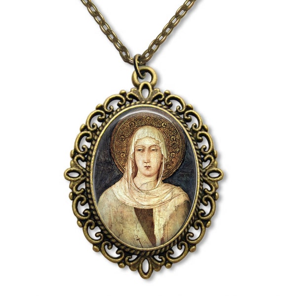 Saint Clare, Religious Medal, Clare of Assisi, Clare Medal, Religious Gift, Catholic Medal, Catholic Gifts, First Communion Gift,