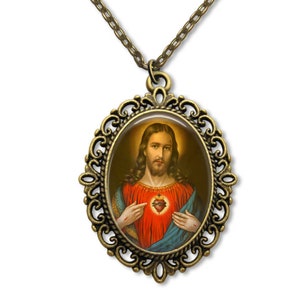 Sacred Heart, Medaille, Religiöse Medaille, Sacred Heart of Jesus, Katholische Geschenke, Religiöses Geschenk, Religiöser Schmuck, Konfirmationsgeschenk, Kommunion
