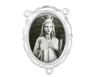 Rosary Center, Our Lady of Knock, Mary, Gold or Silver Finish, Large and Small Size