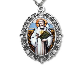 Saint Columbanus, Religious Medal, Saint Medal, Catholic, Patron saint,Saint Motorcyclists, Catholic Gift, Catholic Medal, Christian Medal,