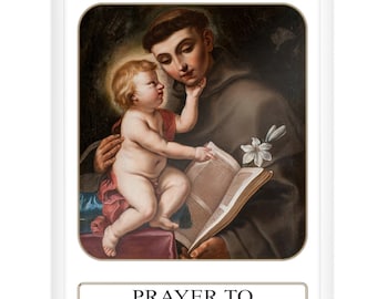St Anthony, Saint Anthony, Prayer Card, Anthony Padua, Catholic Gifts, Religious Gifts, Anthony Prayer Card,