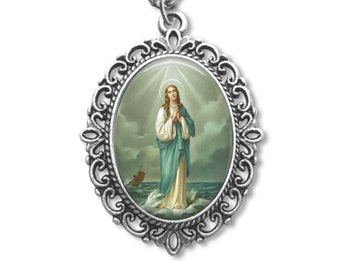 Our Lady, Star of the Sea, Religious Medal, Catholic Gift, Mary, Catholic Medal, Catholic Jewelry,