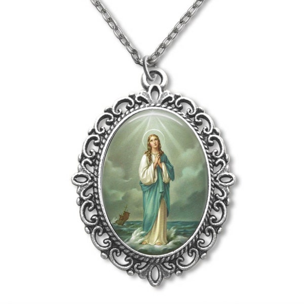 Our Lady, Star of the Sea, Religious Medal, Catholic Gift, Mary, Catholic Medal, Catholic Jewelry,
