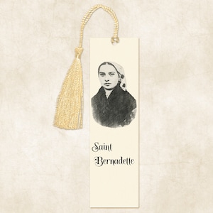 Sainte Bernadette, Sainte Bernadette, marque-page, carte de prière, Bernadette de Lourdes, cadeaux catholiques, cadeaux religieux, marque-page religieux,