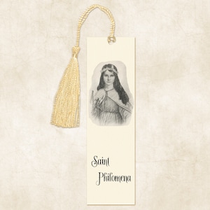 Saint Philomena, Saint Philomena, bladwijzer, gebedskaart, katholieke geschenken, religieuze geschenken, religieuze bladwijzer,
