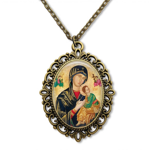 Our Lady, Perpetual Help, Religious Medal, Catholic Medal, Blessed Mary Medal, Catholic Medals, Religious Gift, Our Lady Medal,