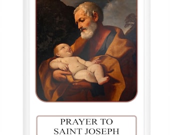 Saint Joseph, Prayer for Family, Prayer Card, Catholic Gifts, Christian Gifts, Religious, Catholic Prayer