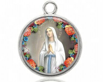 Our Lady of Lourdes, Religious Medal, Our Lady medal, Catholic Medal, Catholic Gift, Religious Gift, Religious Pendant,First Communion Gift,