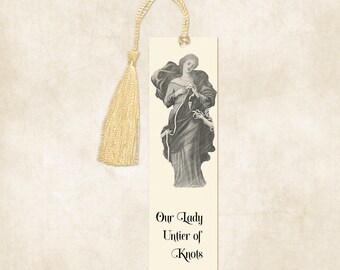 Our Lady of Untier of Knots, Bookmark, Undoer of Knots,Prayer Card, Virgin Mary, Catholic Gifts, Religious Gifts, Religious Bookmark,
