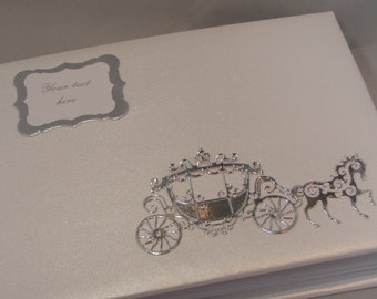 Fait à la main personnalisé cheval et carrosse mariage Photo Album Scrapbook le livre d’or