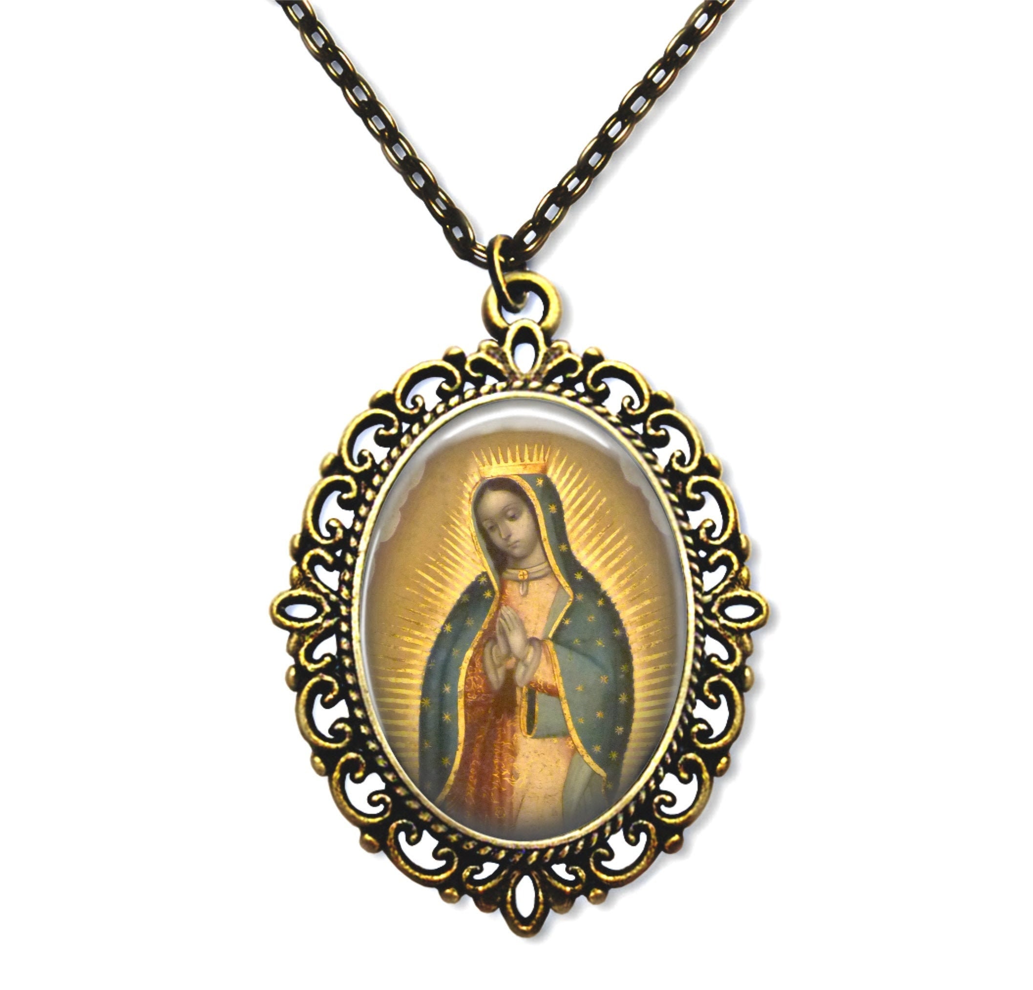 Notre-Dame de Guadalupe, Médaille Religieuse, Don Catholique, Vierge Bijoux Catholiques,