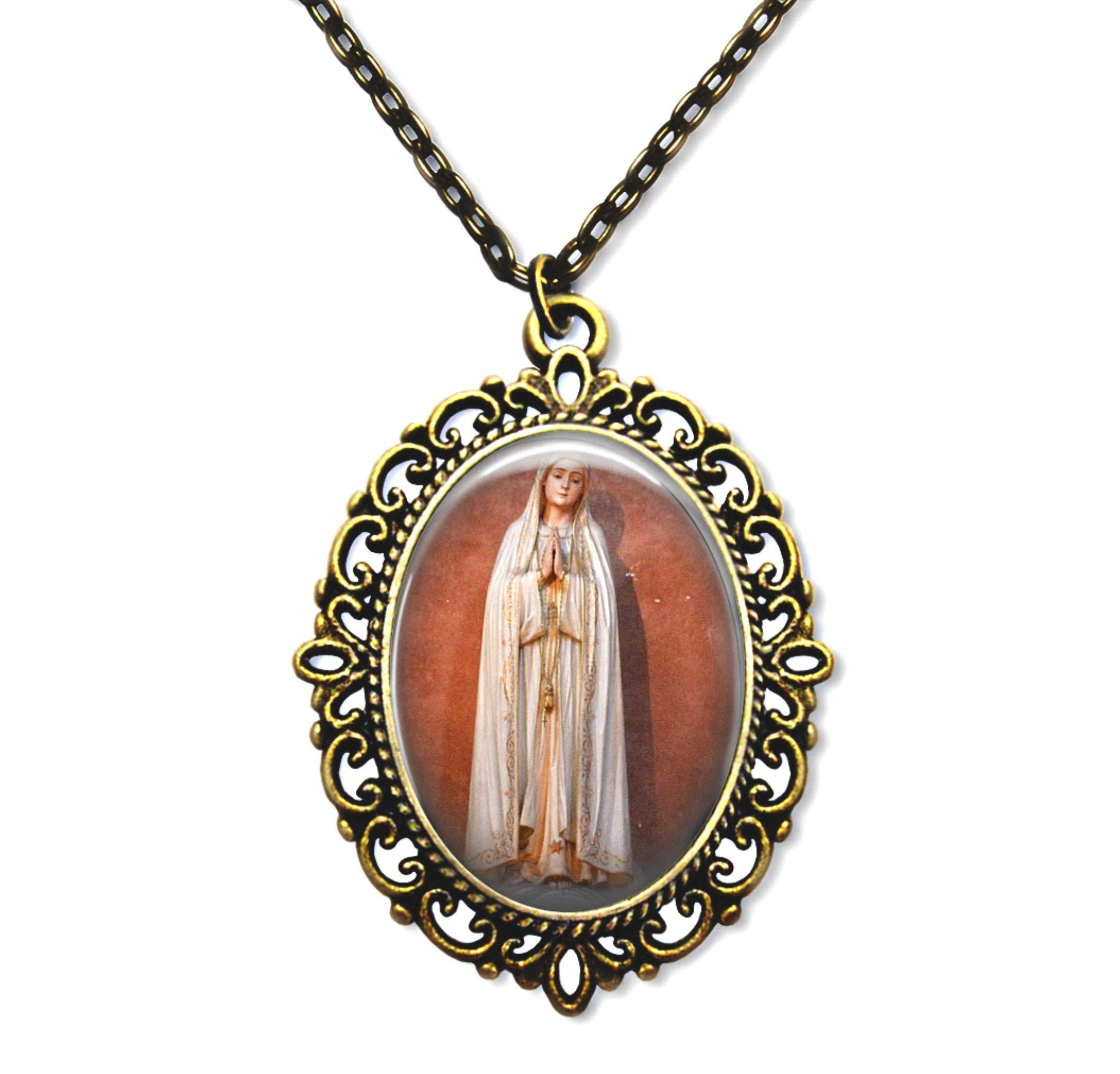 Notre-Dame de Fatima, Médaille Religieuse, Dons Religieux, Cadeaux Catholiques, Catholique, Collier 