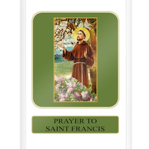 Sint Franciscus, gebedskaart, Sint Franciscus, gebedskaarten, religieus geschenk, katholiek, christelijk, christelijke geschenken, katholiek geschenk, bevestigingscadeau