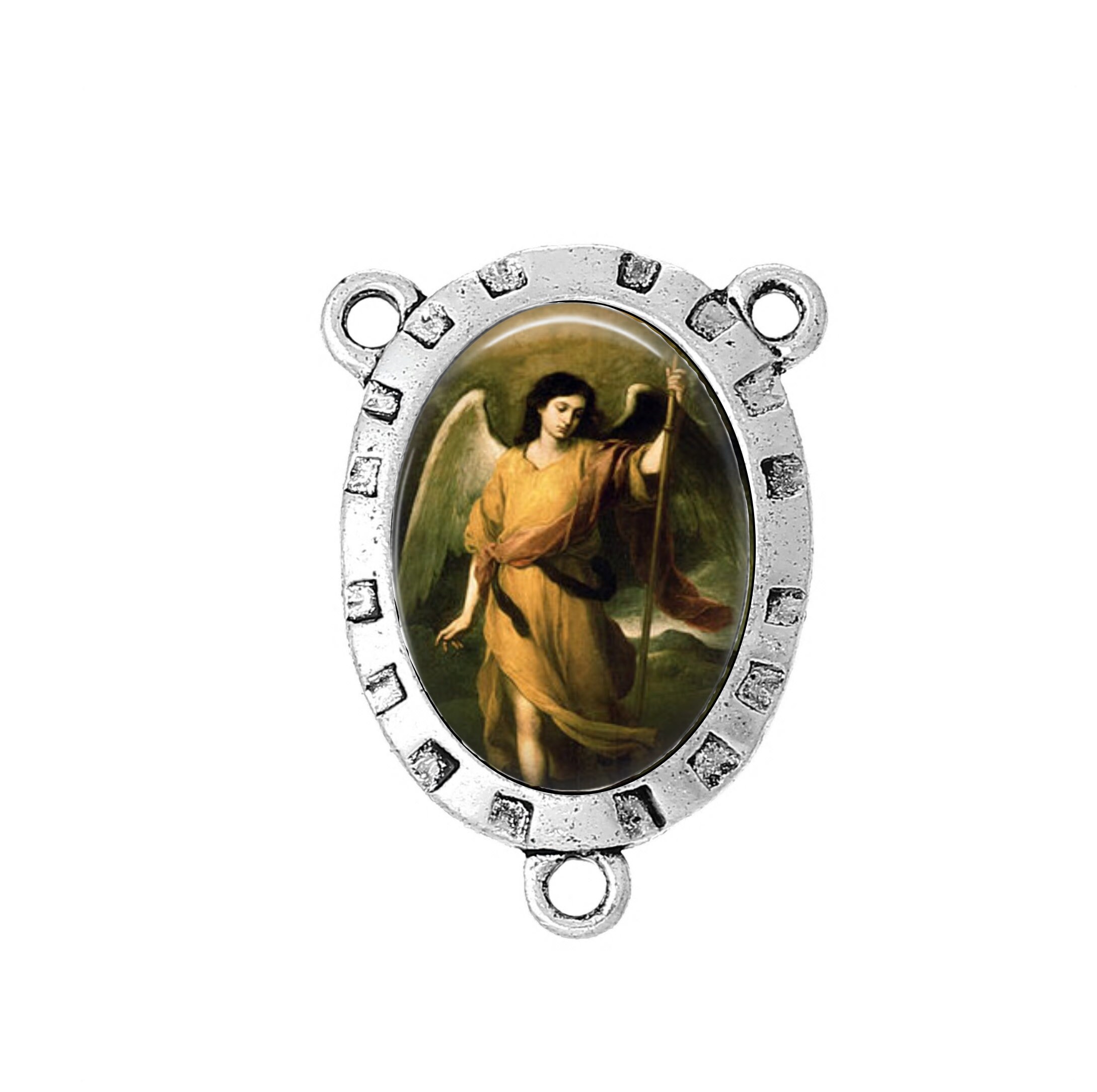 Rosary Center St Raphael Gold or Silver Finish | Etsy