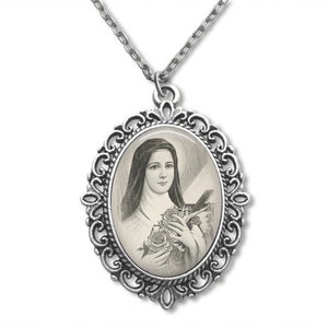 Santa Teresa, Teresa de Lisieux, La Pequeña Flor, Medalla Religiosa, Santa Teresa, Santa Teresa, Medalla Católica, Retrato Dibujado, Regalos Religiosos