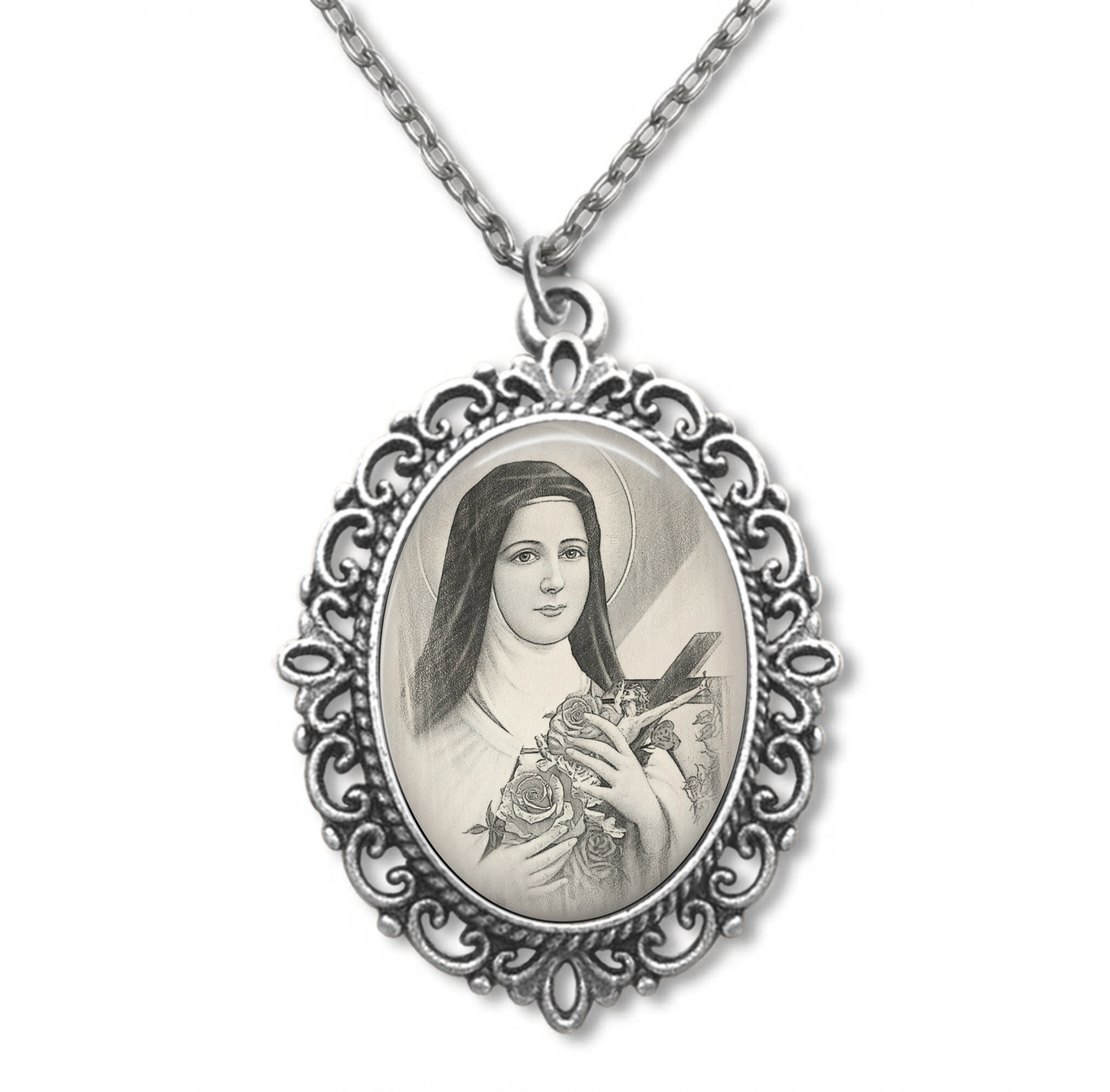 Sainte Thérèse, Thérèse de Lisieux, La Petite Fleur, Médaille Religieuse, Sainte Catholique, Portrai