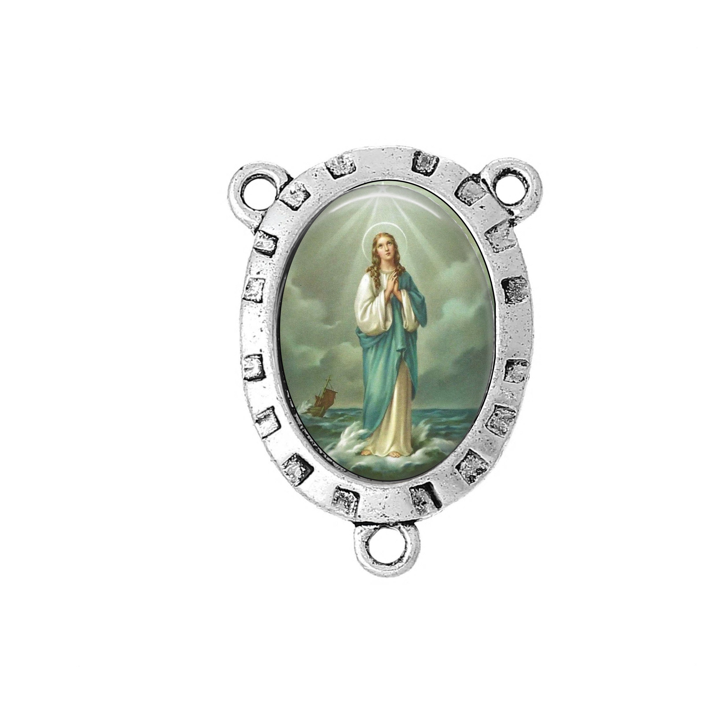 Centre Du Rosaire, Our Lady Star Sea, Mary, Finition Or ou Argent