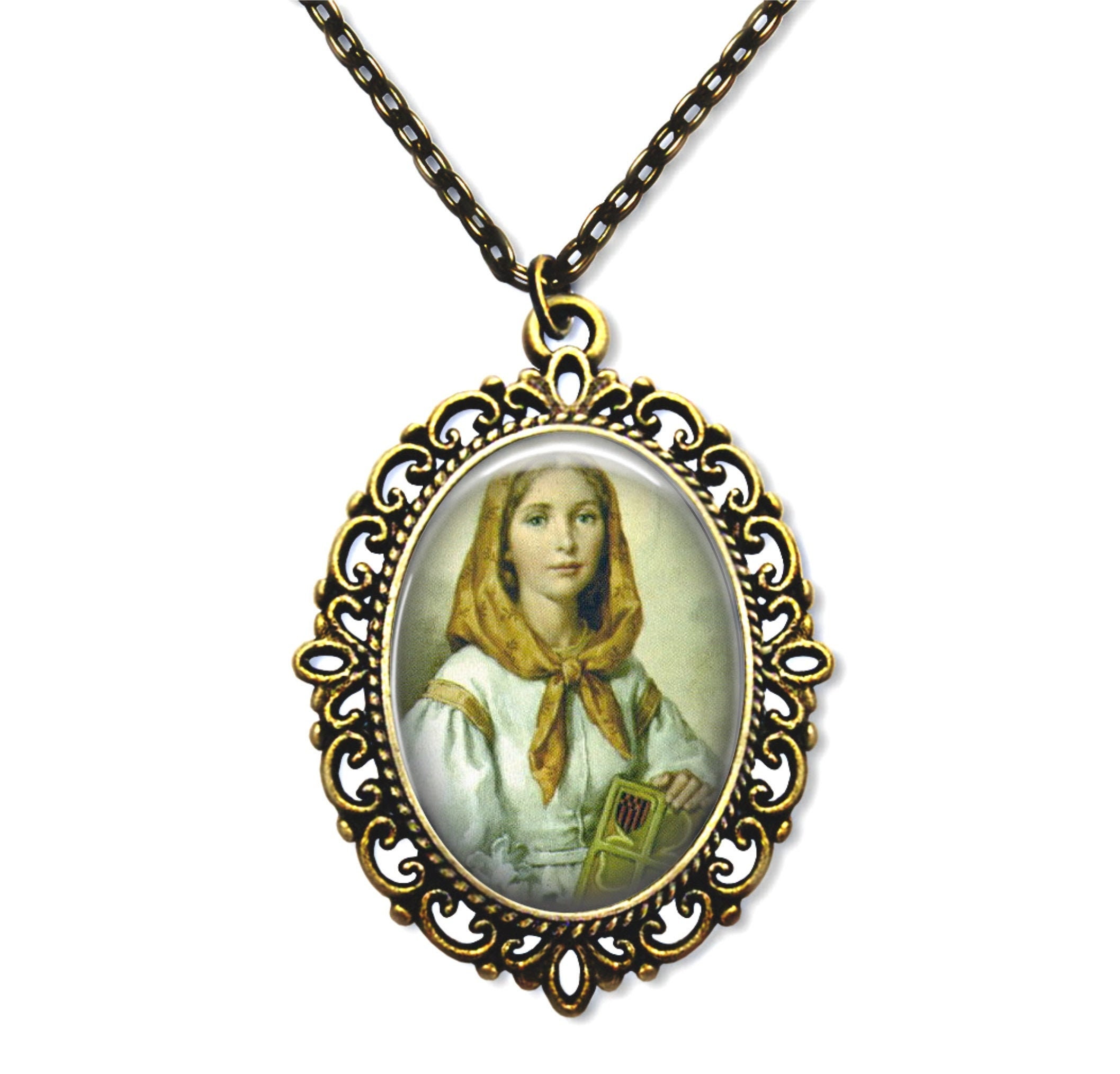Sainte Dymphna, Médaille Religieuse, Cadeau Catholique, Chrétienne, Chrétien, Bijoux Catholiques, Re