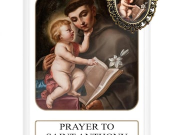 Saint Anthony, Prayer Card and Medal Gift Set, Catholic Gift, Religious Gifts,