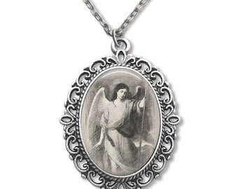 Saint Raphael, Religious Medal, Patron Saint, Catholic Medal, Catholic Gifts, Religious Gift, Archangel, Christian Gifts, Portrait Drawing,
