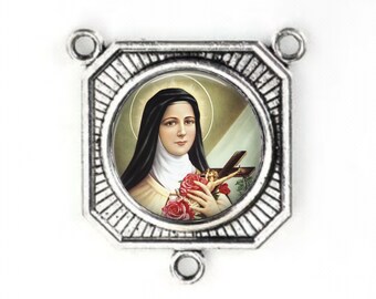 Saint Teresa, Theresa de Lisieux, Large Rosary Center, The Little Flower, St Teresa, St Theresa, Rosary Parts,