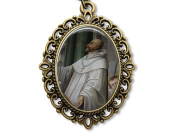 Saint Stephen Harding Medal – Catholic Abbot Pendant –  Cistercian Gift