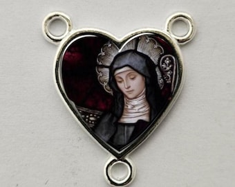 Rosary Center Piece, Any Saint, Catholic Gift, Catholic Medal, Catholic Jewelry, Custom Option