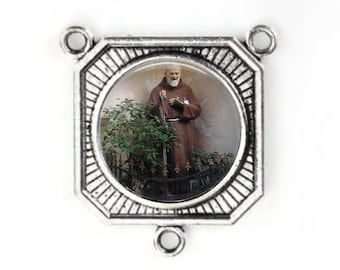 Rosary Center, St Pio, Padre Pio, Large Rosary Center, Rosary Parts,