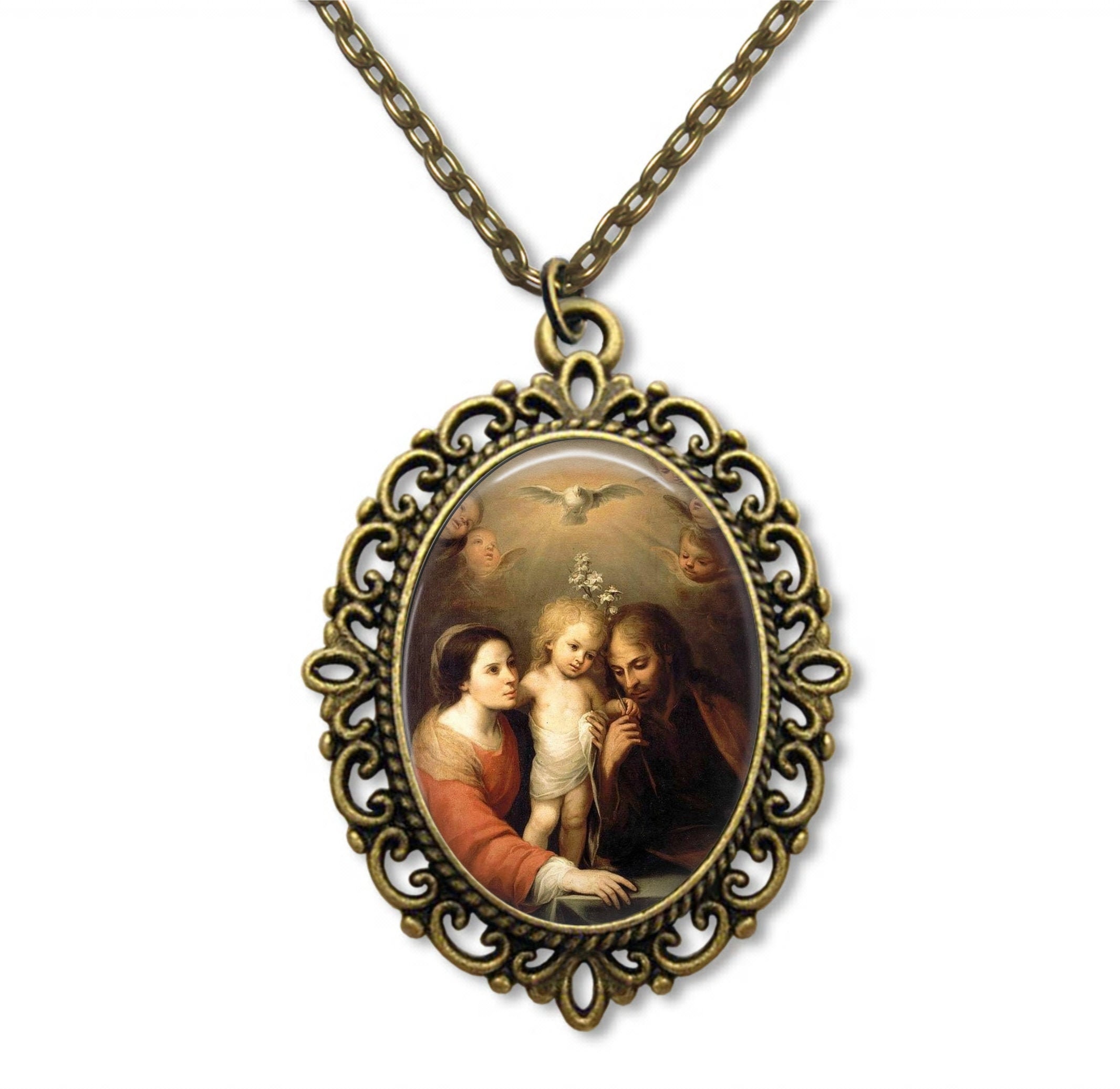 Sainte Famille, Médaille Religieuse, Dons Chrétiens, Jésus, Charme de La Sainte Pendentif Don Cathol