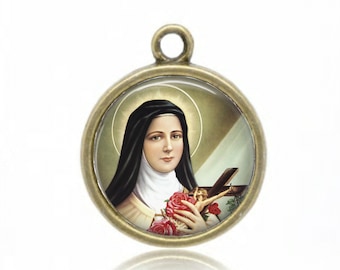 Saint Teresa, Theresa de Lisieux, The Little Flower, Religious Medal, Religious Pendant, Catholic Medal, Catholic Gifts, Religious Gift,