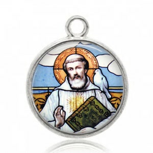 Saint Columbanus, Religious Medal, Religious Pendant, Catholic Medal, Catholic Gifts, Religious Gift, Christian Gifts, Saint Motorcyclists