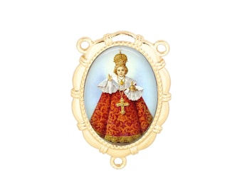 Rosary Center, Child of Prague, Infant of Prague, Jesus, Gold or Silver Finish