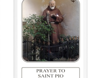 Saint Pio, Padre Pio, Prayer Card, Patron Saint, Catholic Prayer, Catholic Gifts, Religious Gifts, Pio of Pietrelcina, Confirmation Gift,