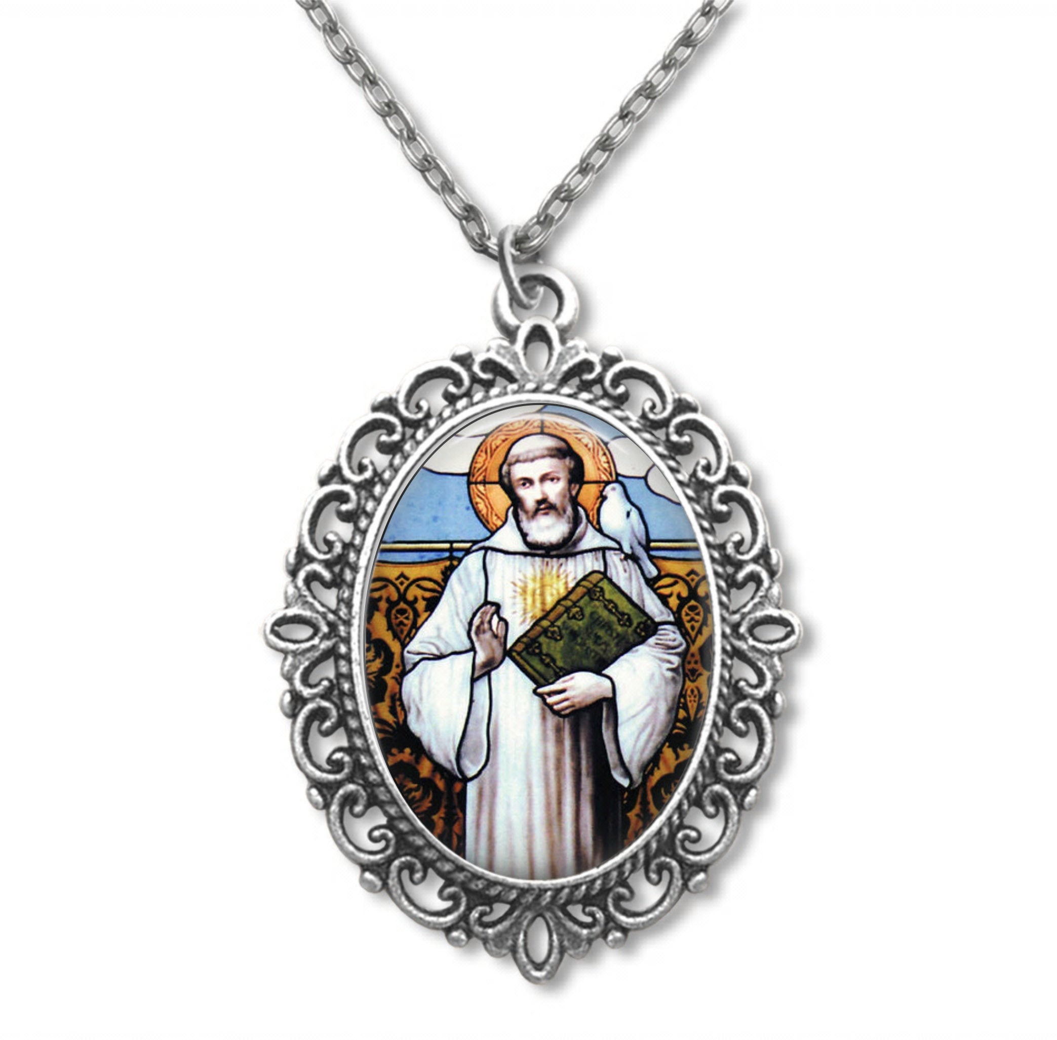 Saint Columbanus, Religious Medal, Saint Medal, Catholic, Patron saint,Saint Motorcyclists, Catholic Gift, Catholic Medal, Christian Medal,