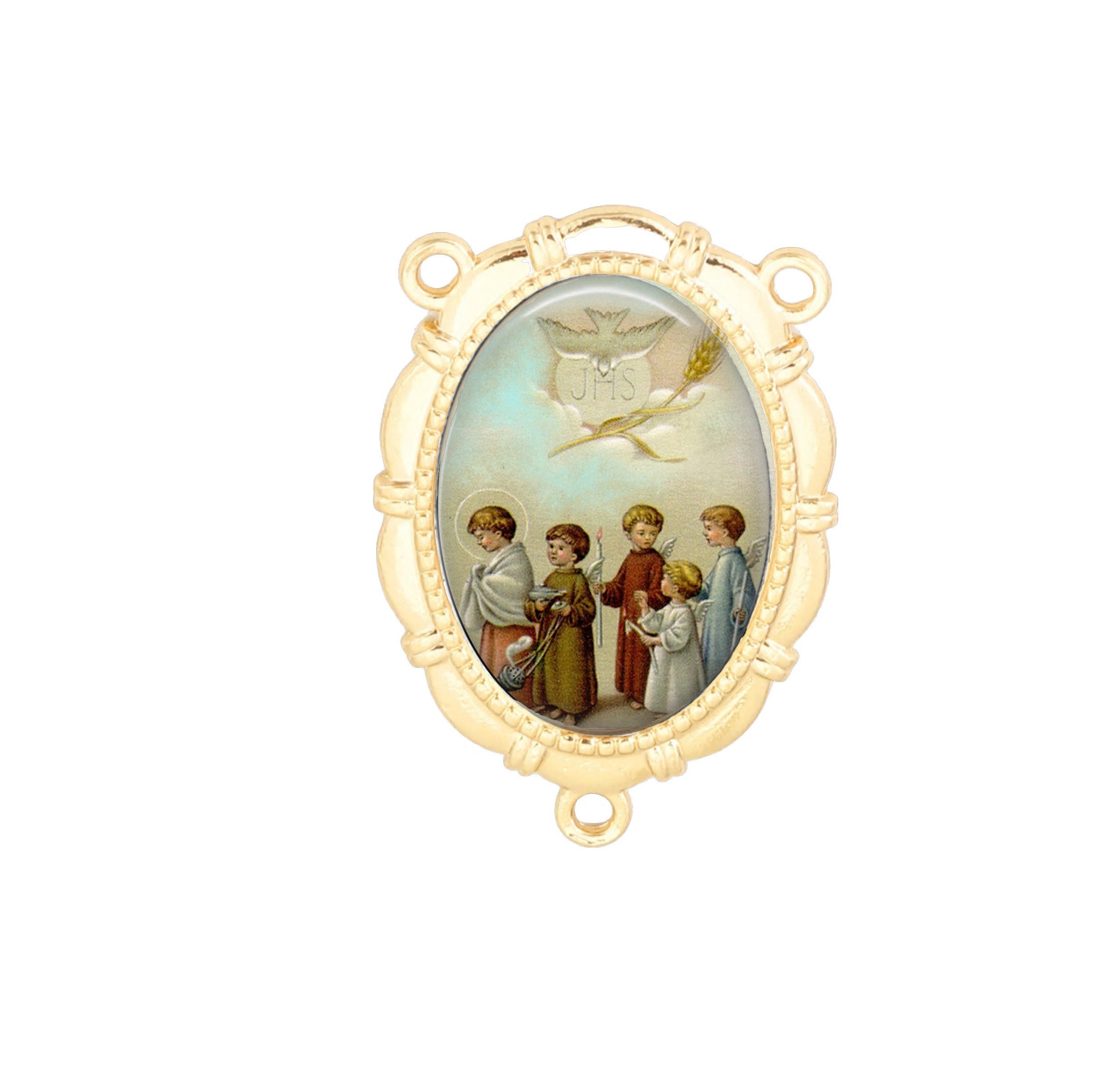 Centre Du Rosaire, Première Communion, Garçon ou Fille, Finition Or Argent, Faveurs de Communion,