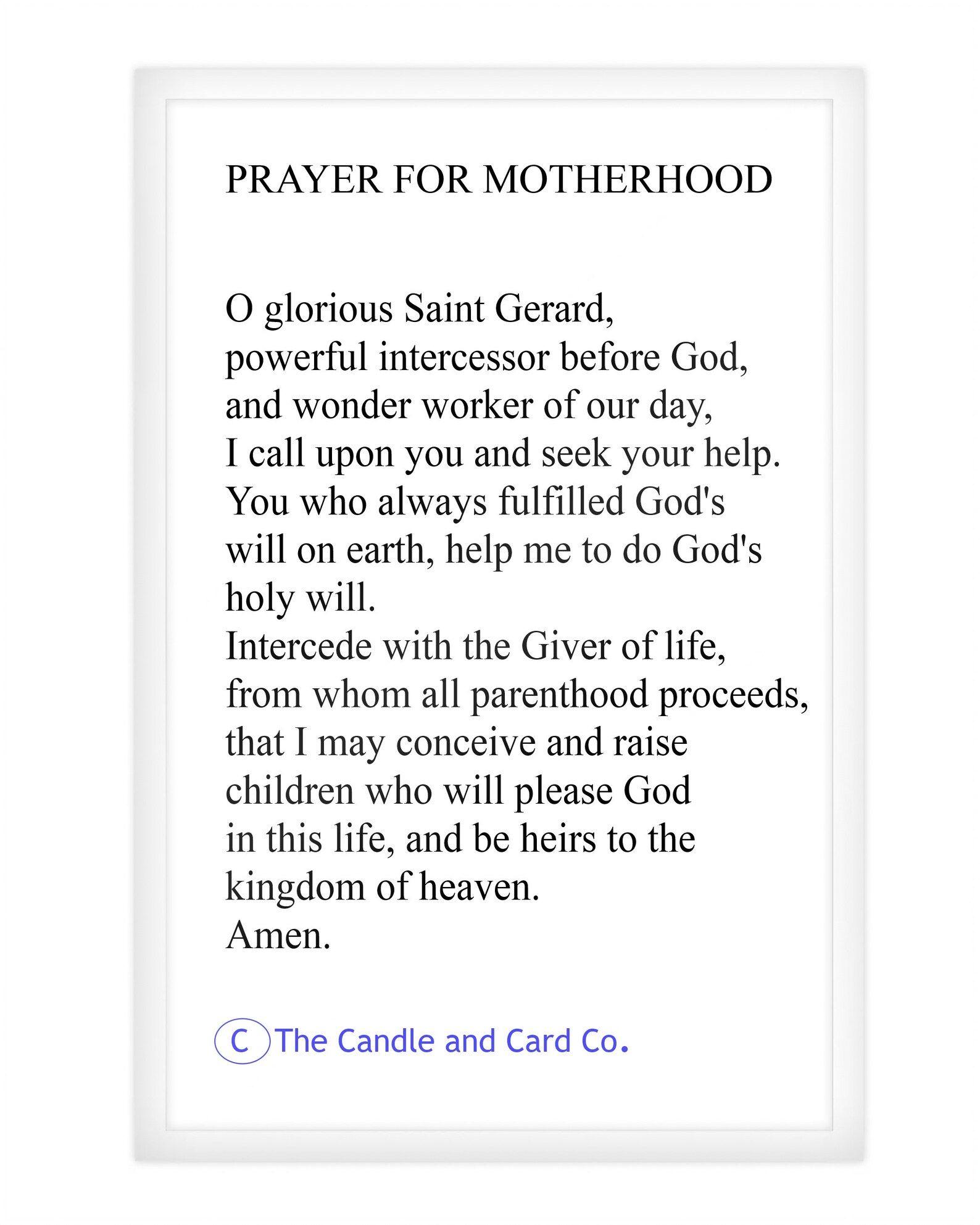 Saint Gerard Prayer Card Motherhood Expectant Mothers Etsy
