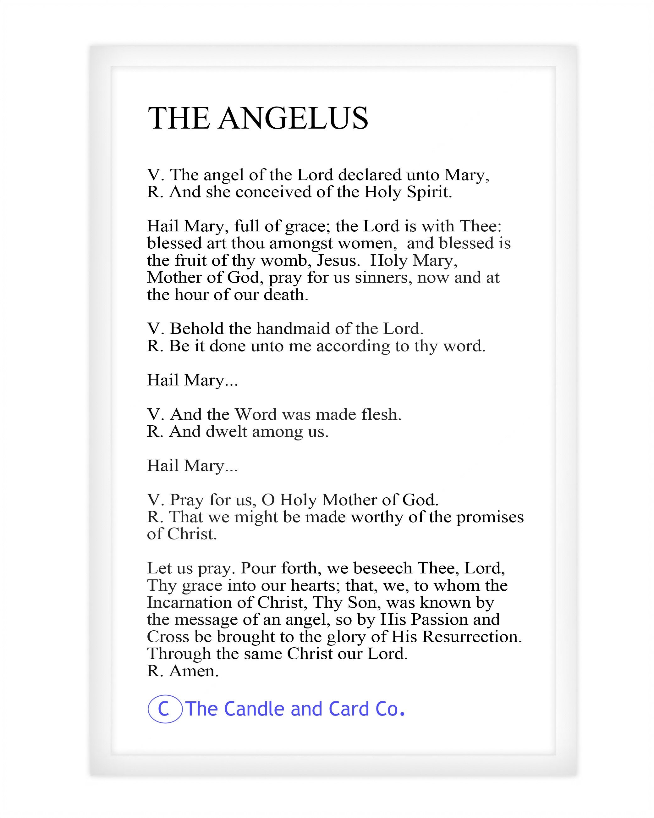 The Angelus Prayer Printable The Angelus Prayer Printable