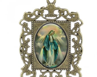 Our Lady Miraculous Rosary Center, Antique Ornate Frame