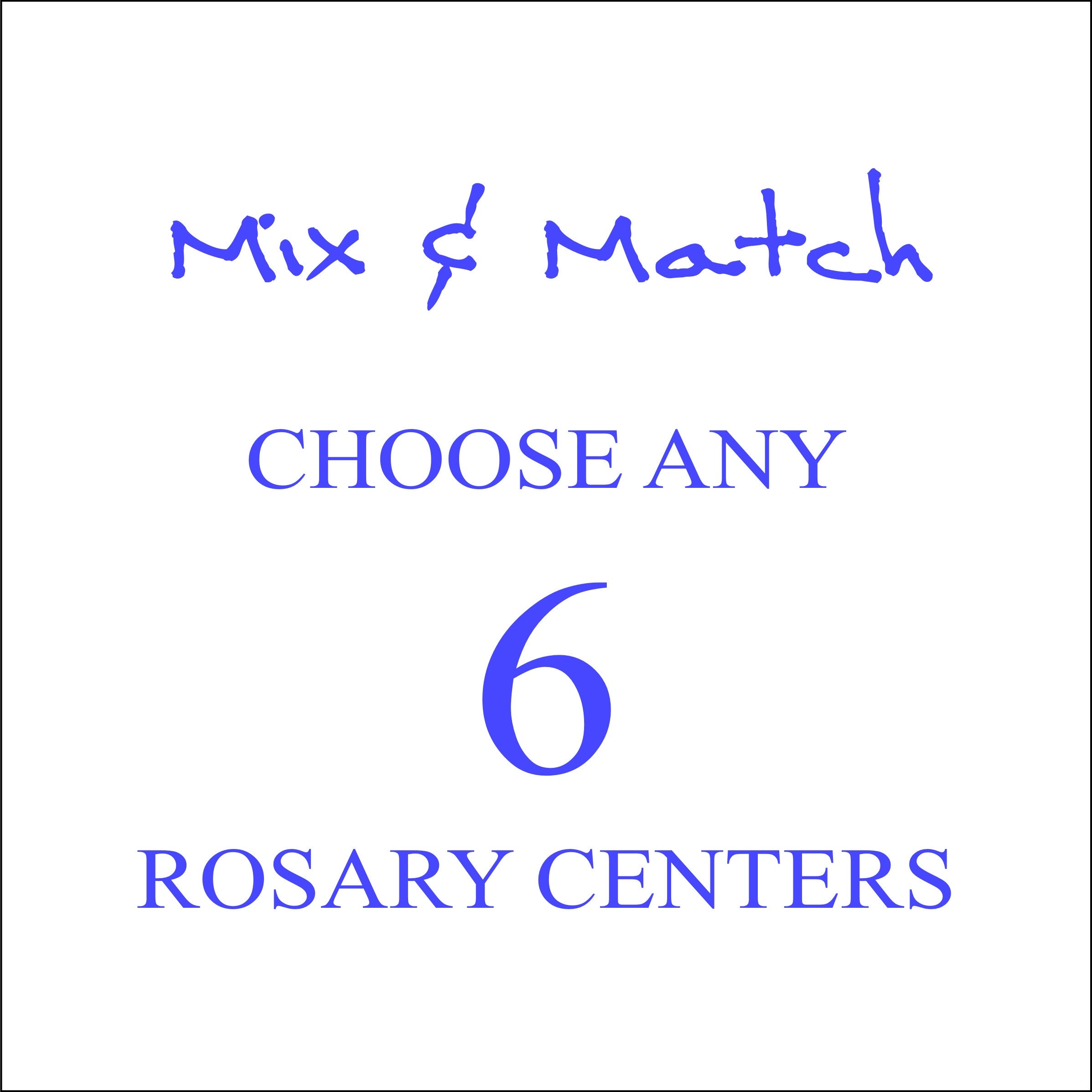 6 Centres Du Rosaire, Pièces Maîtresses Rosaire Assorties, Personnalisés,