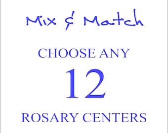 Rosary Centers x 12, Assorted Rosary Centerpieces, Custom Rosary Centers,