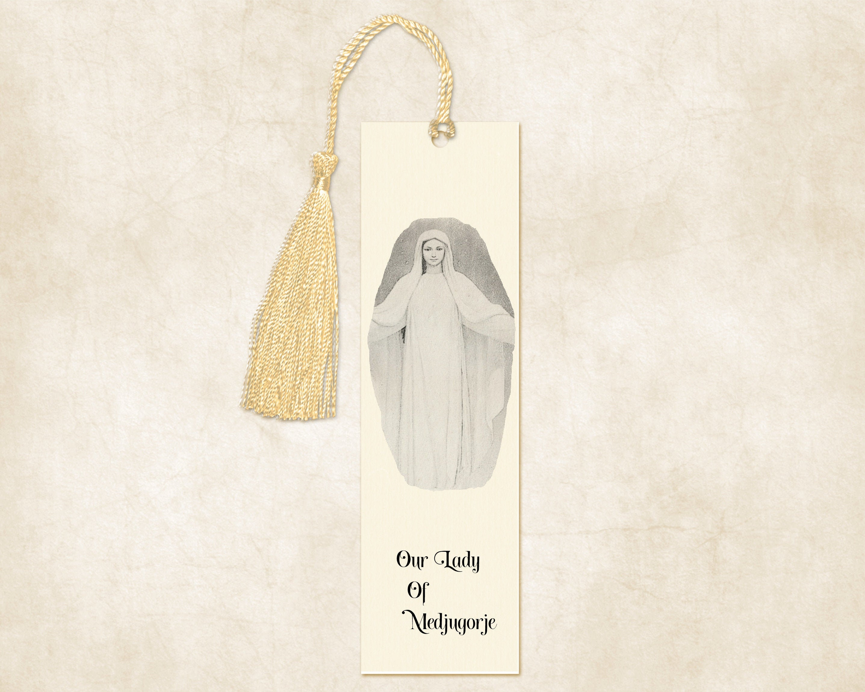 Notre-Dame de Medjugorje, Reine La Paix, Signet, Carte Prière, Vierge Marie, Cadeaux Catholiques, Do