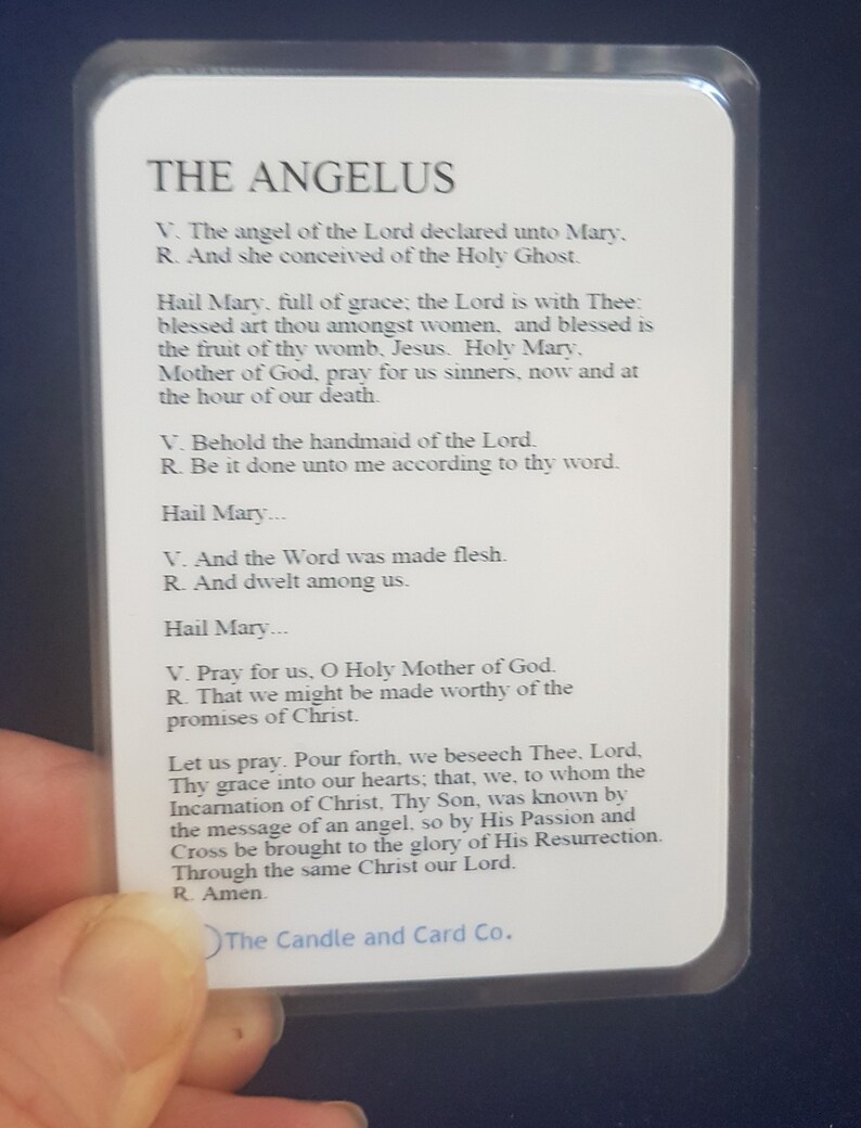 The Angelus Prayer Card Angelus Prayer Religious Card Etsy