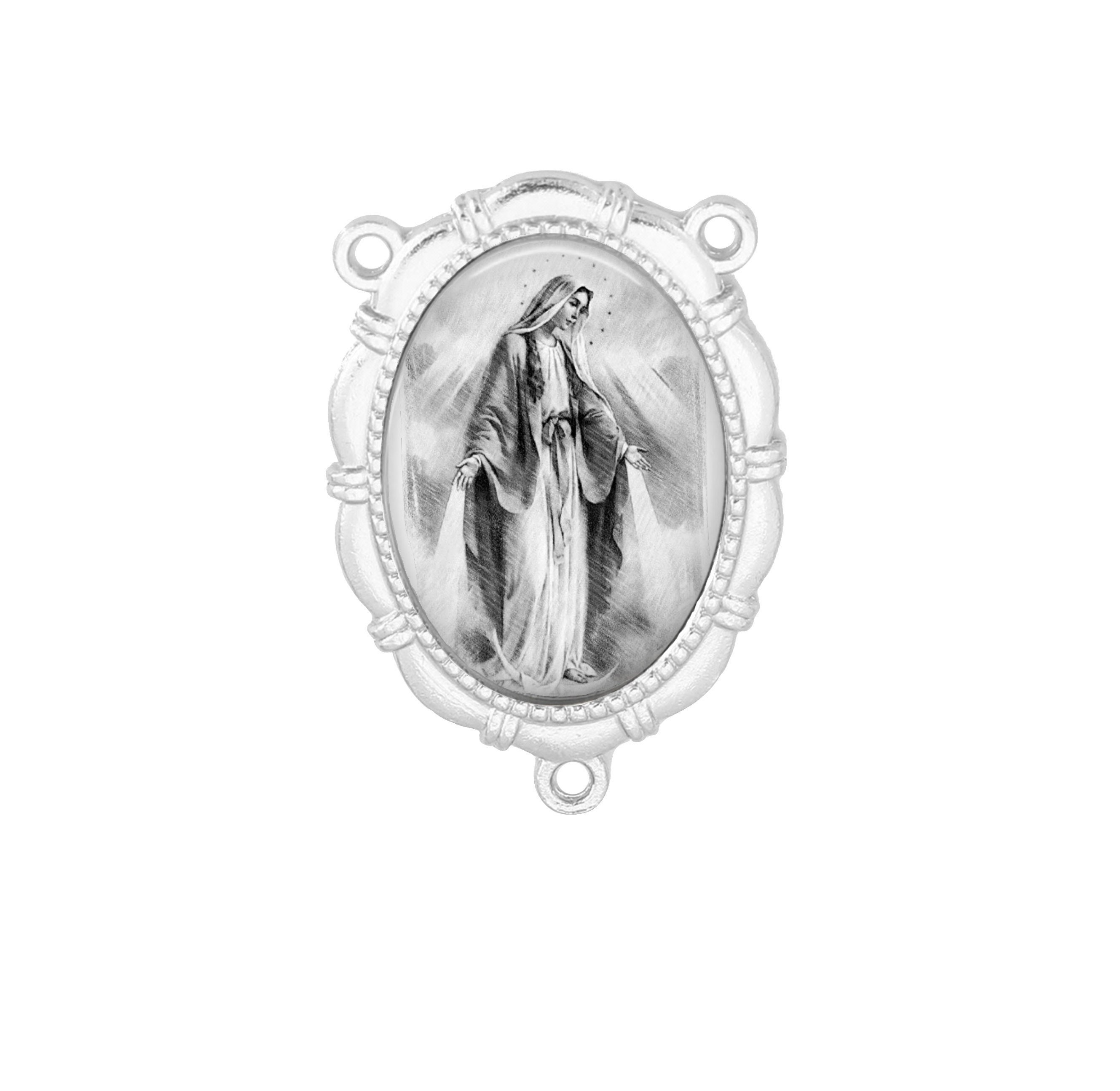 Centre Du Rosaire, Médaille Miraculeuse, Dessin de Portrait, Finition Or ou Argent