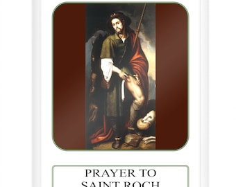 Saint Roch, Prayer for the Sick, Prayer Card, Roch, St Roch, Catholic Gifts, Christian Gifts, Religious, Catholic Prayer