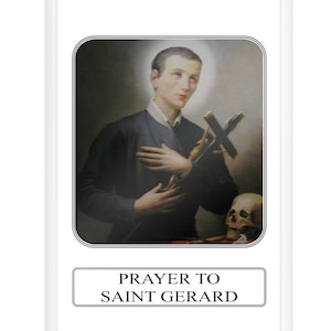 San Gerardo, Estampa de oración, Maternidad, Futuras madres, Embarazo, Católico, Cristiano, Gerardo Majella, San Gerardo, Regalo católico,