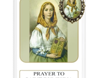 Saint Dymphna, Prayer Card and Medal Gift Set, Catholic Gift, Religious Gifts,