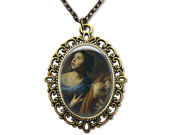Saint Agnes, Religious Medal, Catholic Gift, Catholic Medal, Christian Medal, Christian Gift, Catholic Jewelry, Religious Jewelry,
