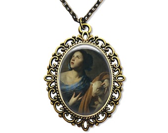 Saint Agnes, Religious Medal, Catholic Gift, Catholic Medal, Christian Medal, Christian Gift, Catholic Jewelry, Religious Jewelry,