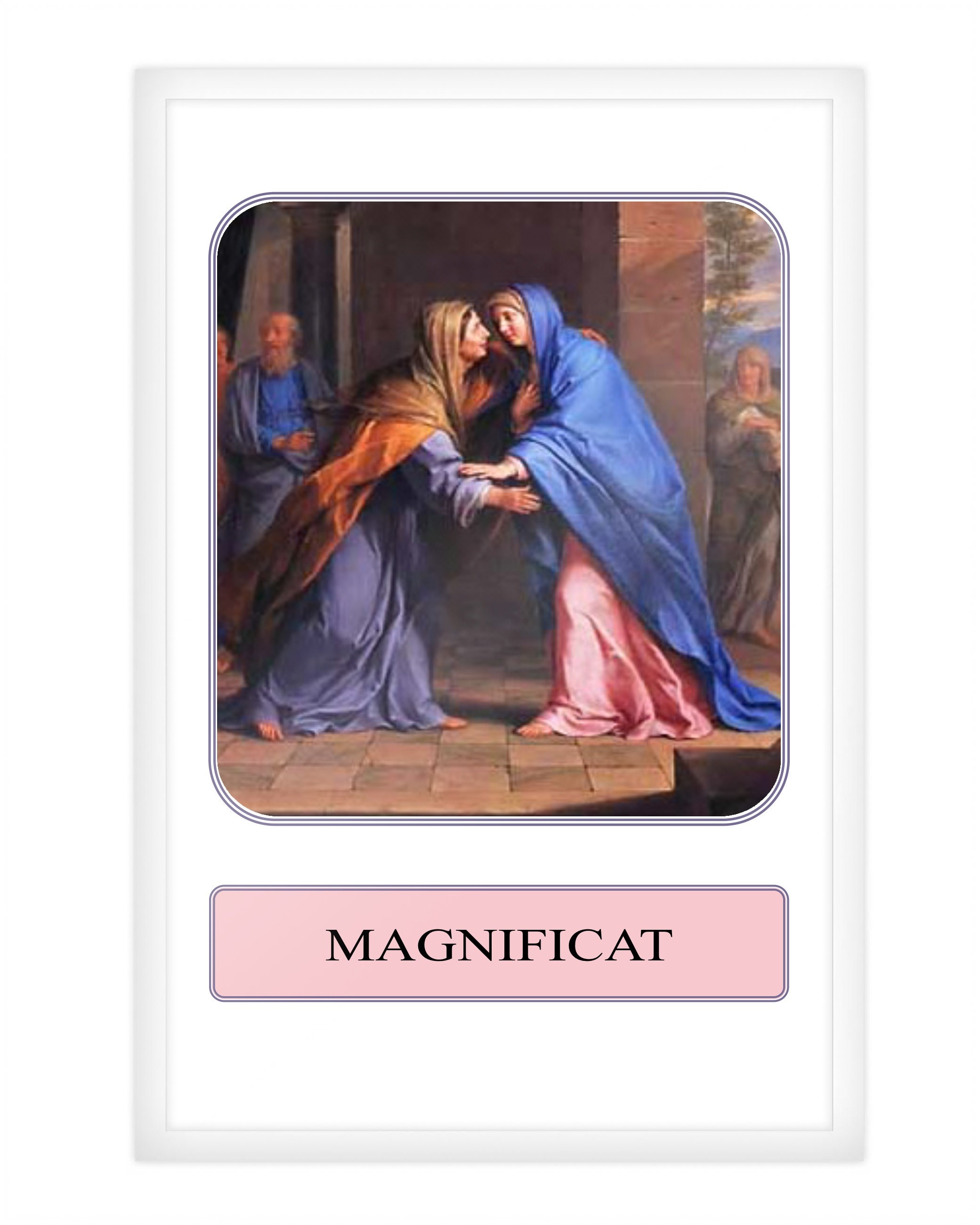 Carte de Prière, Le Magnificat, Don Catholique, Prière Religieuse, Religieux, Chrétien, Vierge Bénie